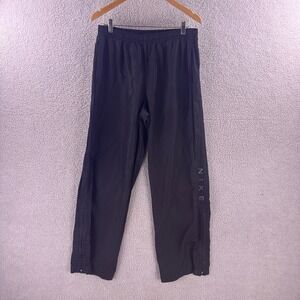 Nike Vintage Mens Large Black Windbreaker Track Pants Zipper Cuffs Athletic